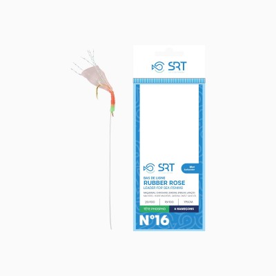 Sert Sabiki Bas de Ligne Rubber Rose Tetes Phospho